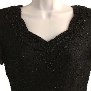 Vtg silk beaded short sleeve top India